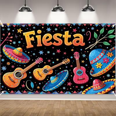 2D Schwarzer Mexikanischer Fiesta mit Maracas Fotografie Hintergrund