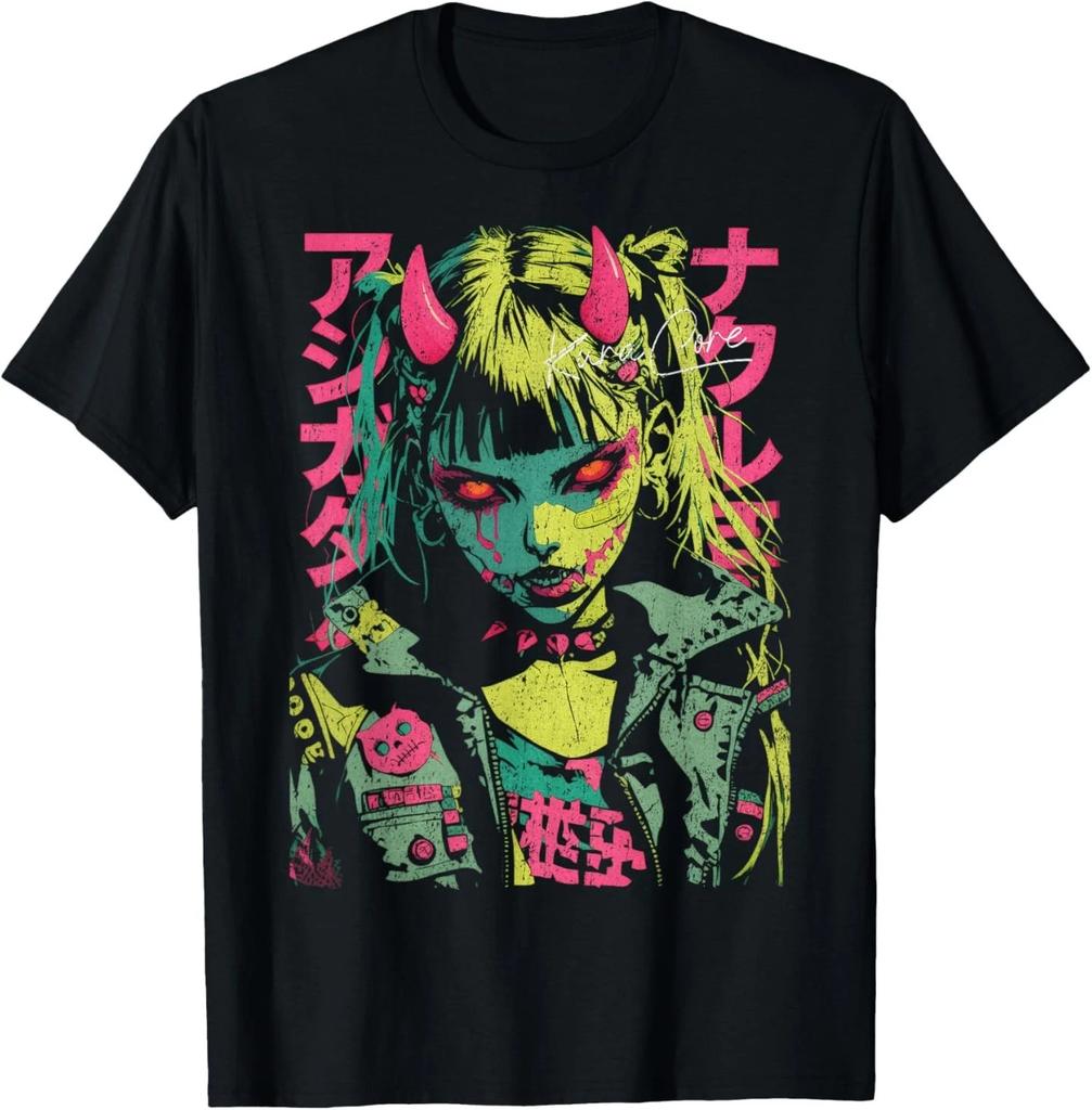 Japanese Streetwear Cyberpunk Y2K Retro Techwear Manga Anime T-Shirt