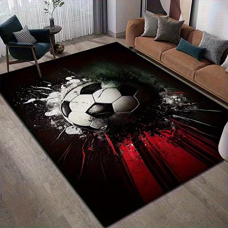 Dywan Kreskówkowy z Motywem Sportów Piłkarskich Mata Podłogowa do Sypialni Dziecięcej Piłka Nożna Duże Dywany Stylowy Dywan do Salonu i Przedpokoju