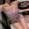 New Sexy Underwear Women's Sexy Lace Suspender Hip Skirt Uniform Temptation Three Points