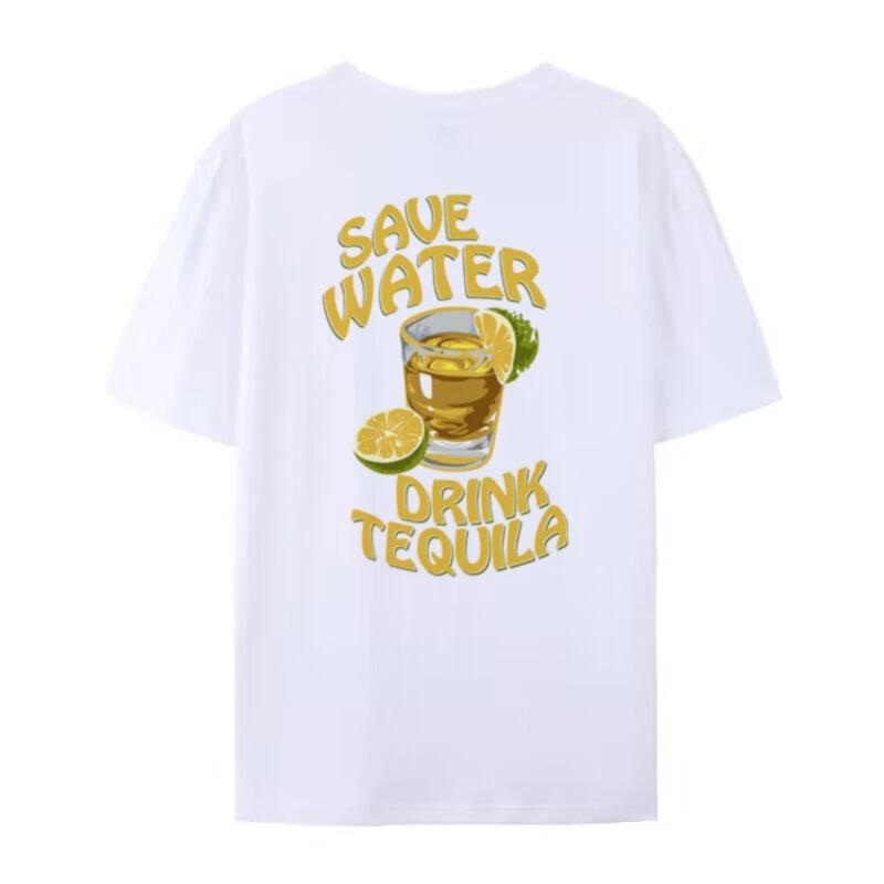 Women Unisex Back Print Tequila T Shirt Hippie Funny Alcohol Drinking TShirt Retro Tequila Lover Graphic Tee Summer Loose Top Gift S