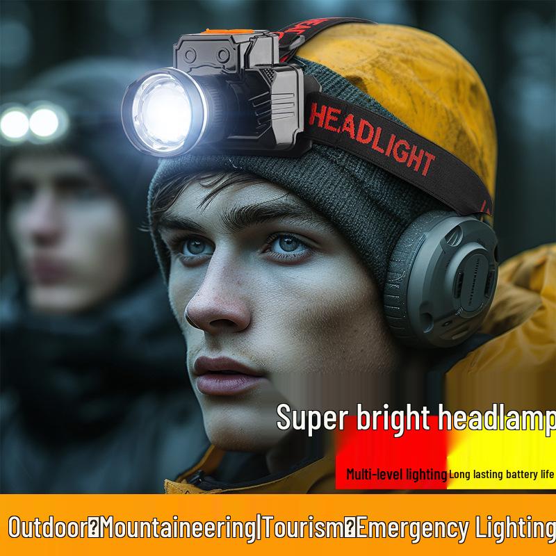 Aluminum Alloy High-Intensity 10W Headlamp with White Laser for Outdoor Fishing (T-27)