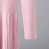 Women Autumn Winter High Neck Long Sleeve Solid Color Slim Knit High Waist Chic Dress