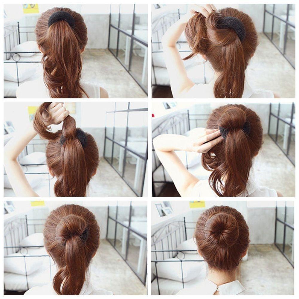 Elastic Hair Ring Nylon Donut Hair Bun Maker Durability Hair Styler  for Girls Women