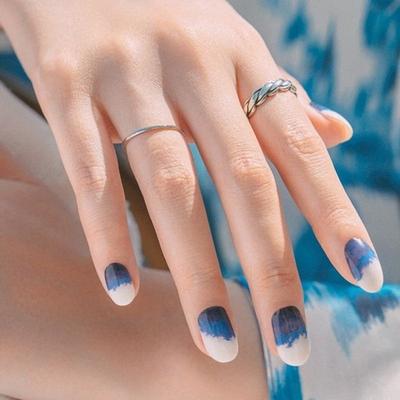 Shop Gel Ocean Blue Adhesive Gel Nails 16pcs