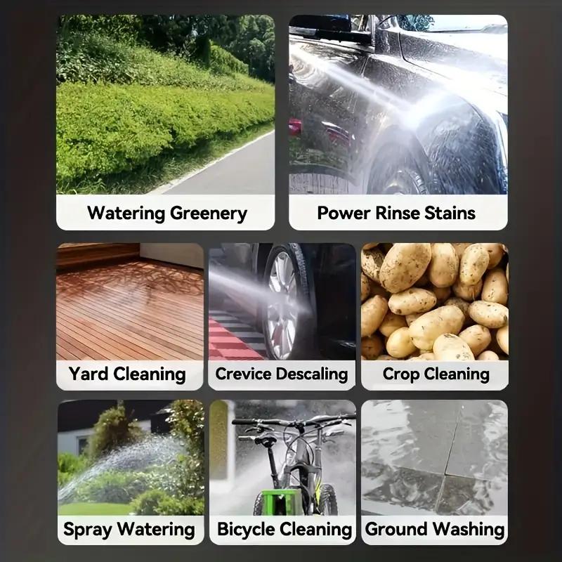 300w Cordless Stainless Steel High Pressure Power Car Wash Handheld Car Wash Gun, Foam Gun Cleaning Tool, Cordless Rechargeable Design for Car Washing