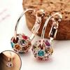 Alloy Weight Loss Earrings Coloured Diamond Small Hoop Earrings Crystal Diamond Ball Earrings