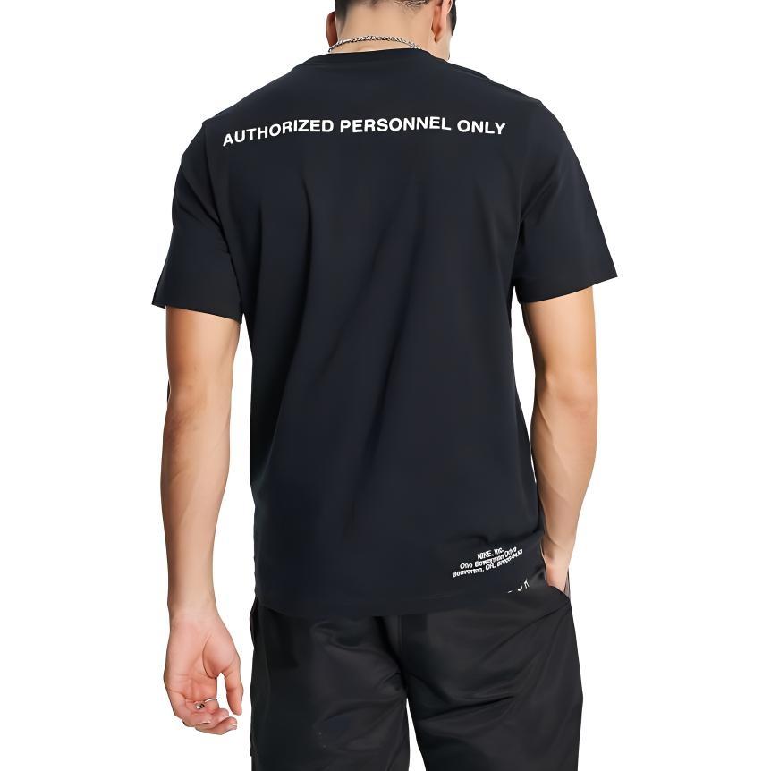 Nike T-Shirts Herren Schwarz Rundhals Mittlere Gerade Passform DO8323-010