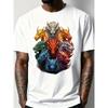 European Sizes Men's Big & Tall T-Shirt - Black Base with Golden Accent Dragons