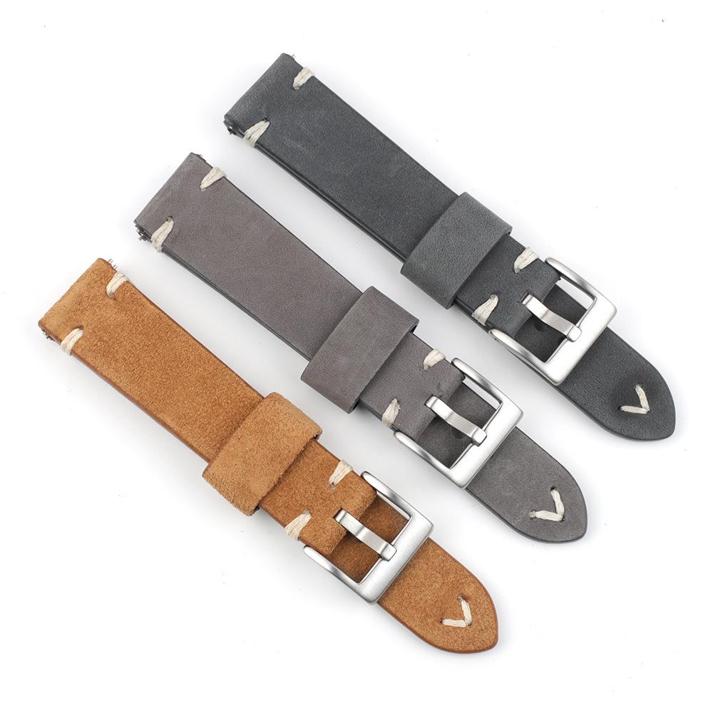 

Earth Brown Suede Leather Quick Release Watch Strap - Top Grain Handmade Single Ring Design 20mm