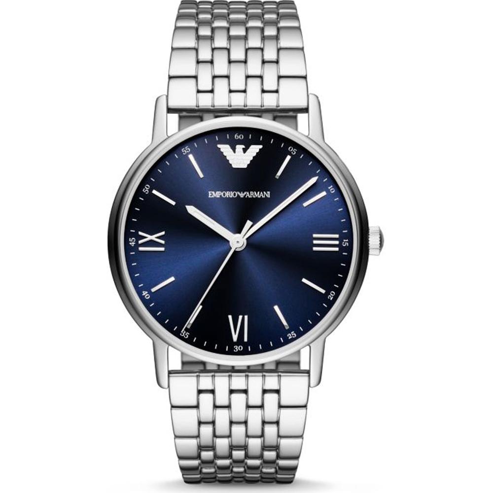 

Emporio Armani Blue Metal Silver Men s Quartz Watch AR80010 синий