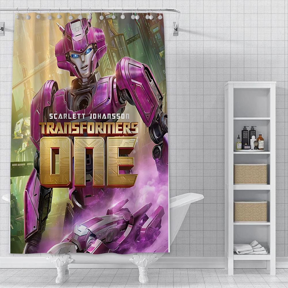 Shower Curtain Waterproof Polyester Fabric Paint Colorful Bath Curtains Transformers Autobot Home Bathroom Decor With Hook