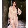 1011 New Ice Silk Sexy and Charming Pajamas Three-piece Thin Breathable Homewear Women's Premium Pajamas