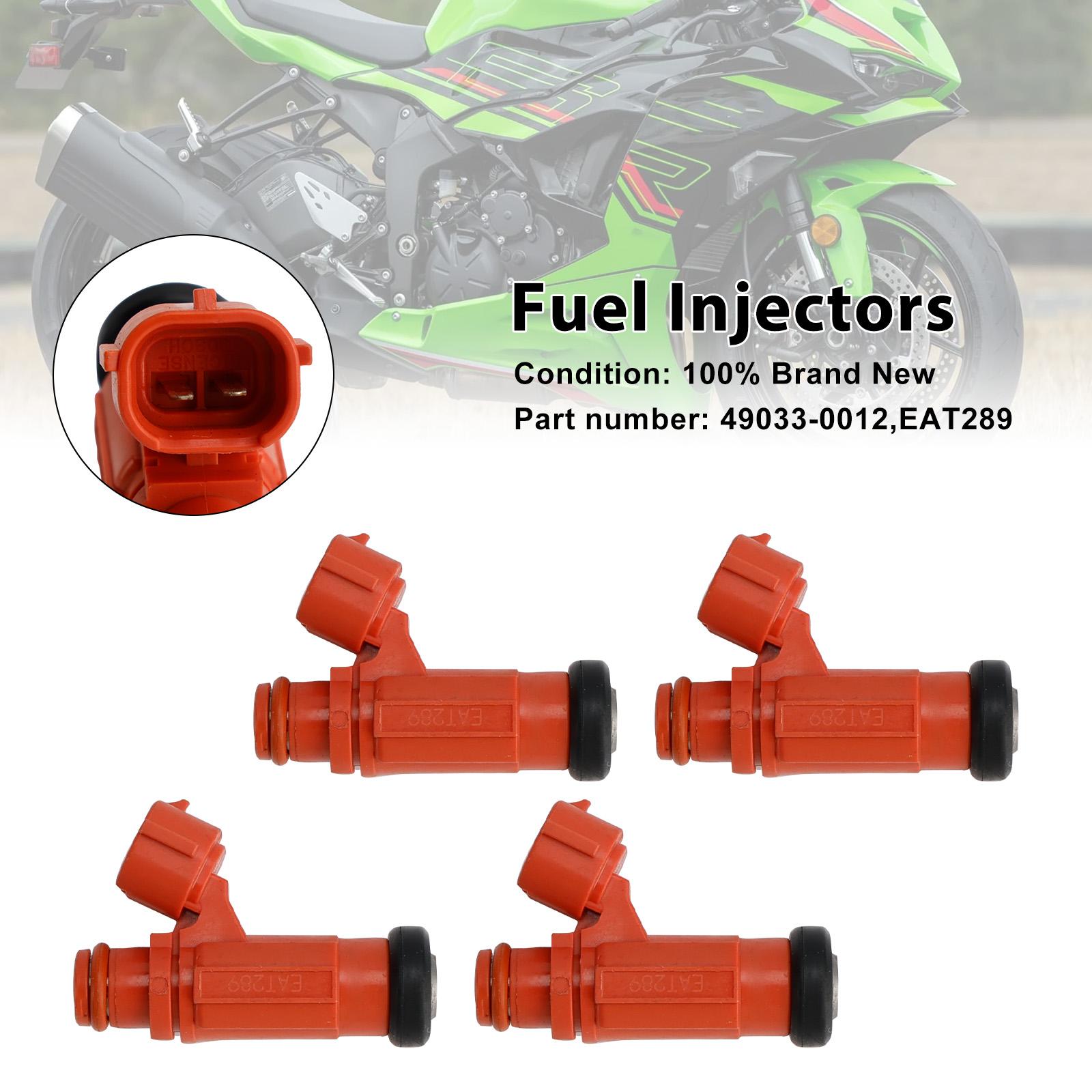 

4PCS 49033-0012 Fuel Injectors EAT289 For Kawasaki NINJA 1000 ZX-6R Z1000