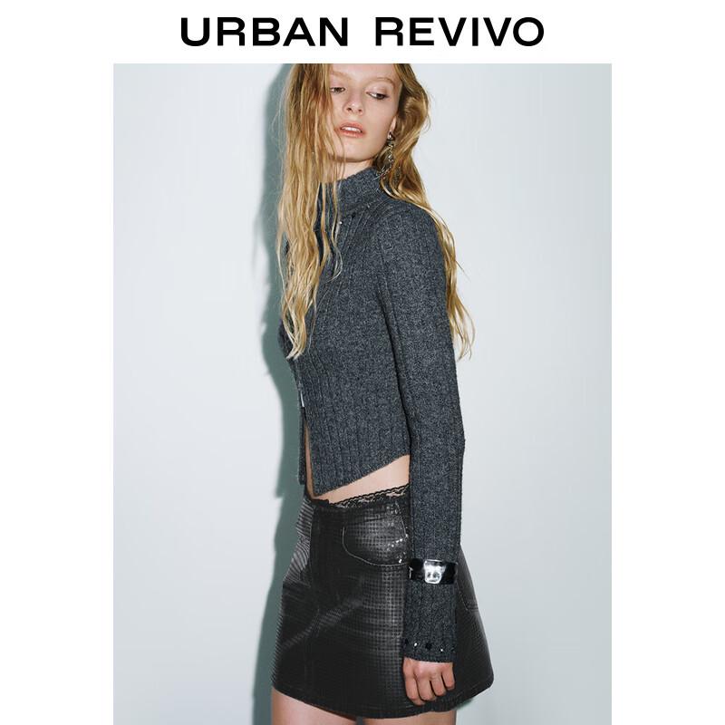 UR Women's Sophisticated Double-Zipper Beaded Knit Cardigan