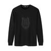 Septwolves Men's Embroidered Wolf Head Round Neck Sweatshirt
