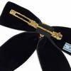 Great PRADA Valletta velvet hair clip Triangle logo black Women 1IF154 Used
