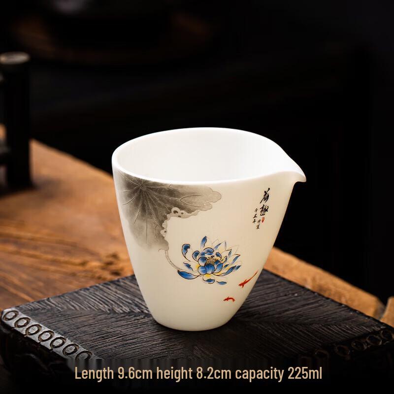 Mo De Lan Ka Gold-Painted White Porcelain Lotus Tea Sharing Pitcher