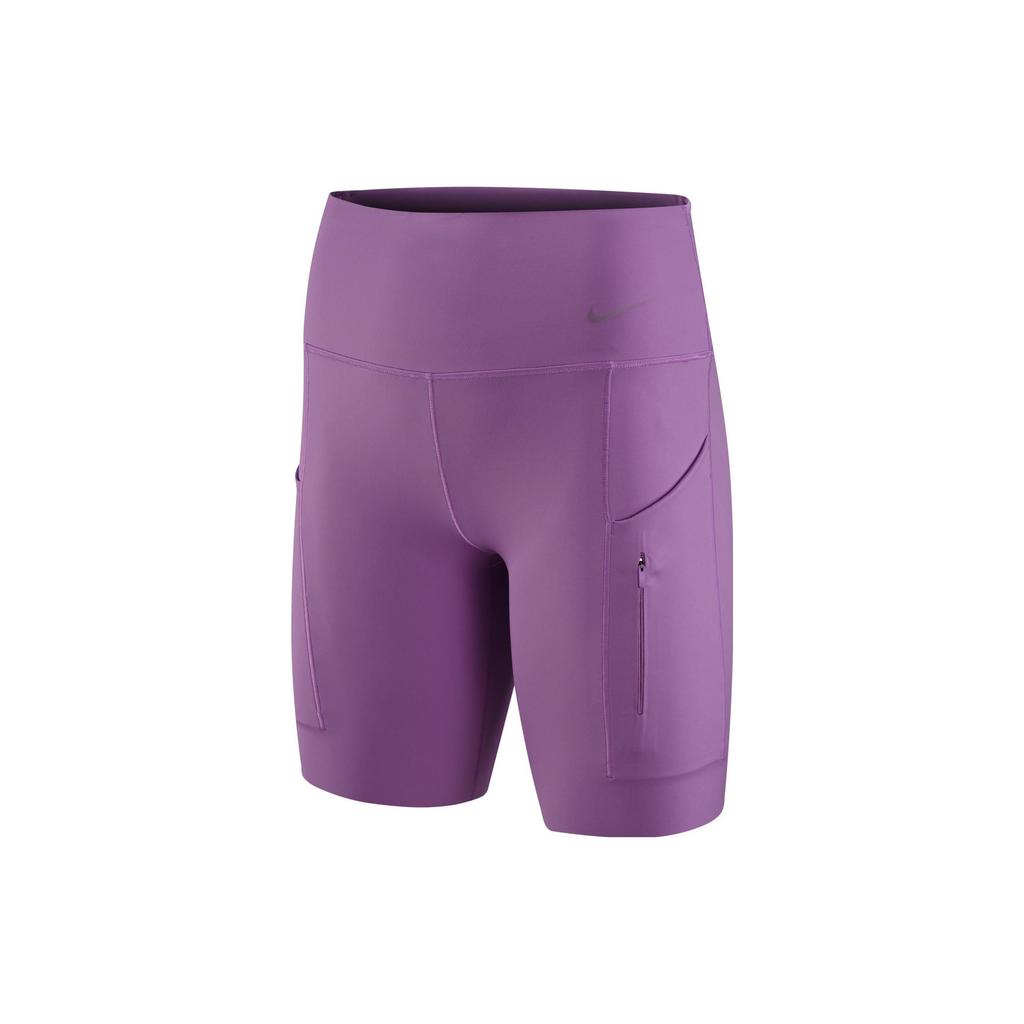Nike Blossom Series Solid Color Mid-Rise Tight Fitness Shorts with Pocket Women Bottoms Purple DQ5926-532