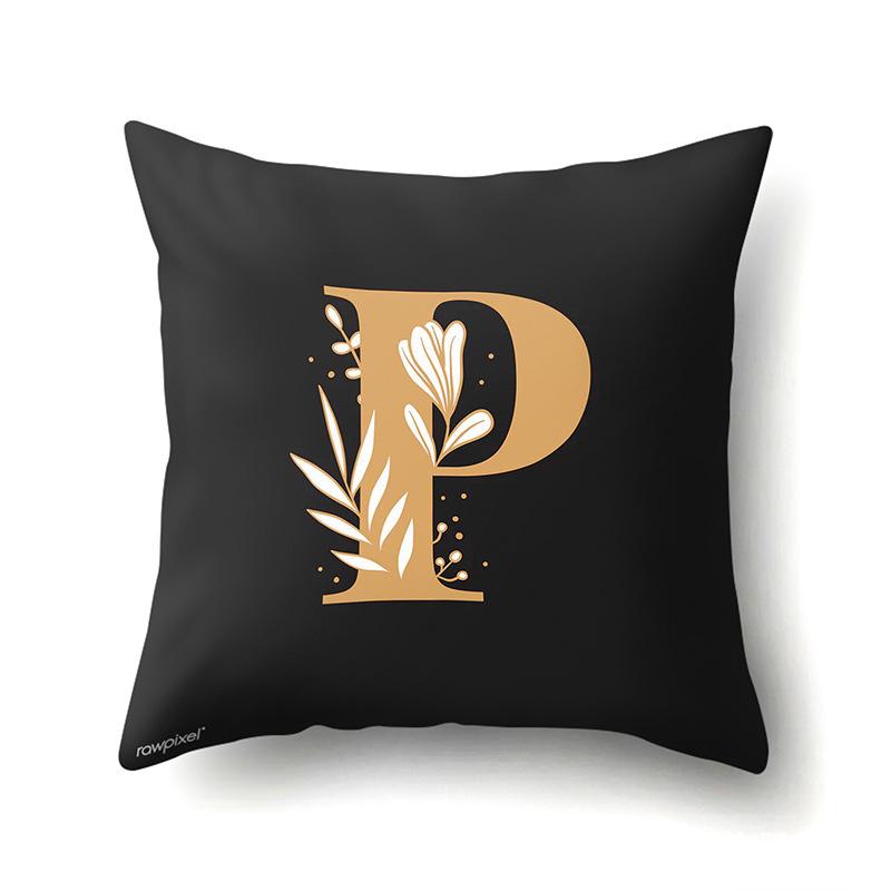 Polyester Kissenbezug Autodekoration Zuhause 26 Englische Buchstaben Gedruckt Taillenkissen Sofakissenbezug