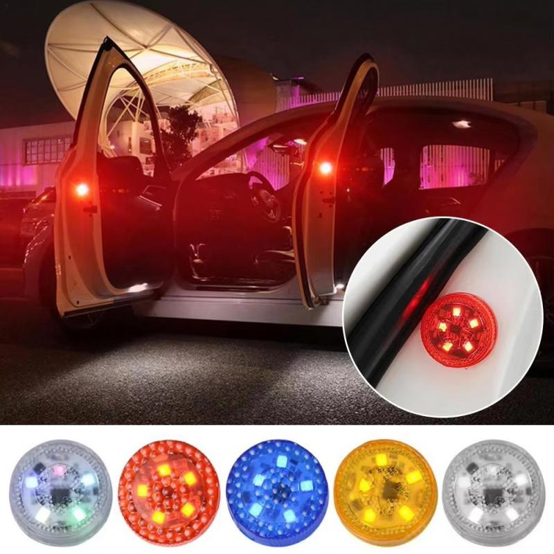 1-4pcs Universal LED Car Opening Door Safety Anti-collision Lights Magnetic Sensor Strobe Flashing Alarm Lights Parking Lamp Neon Lights 4