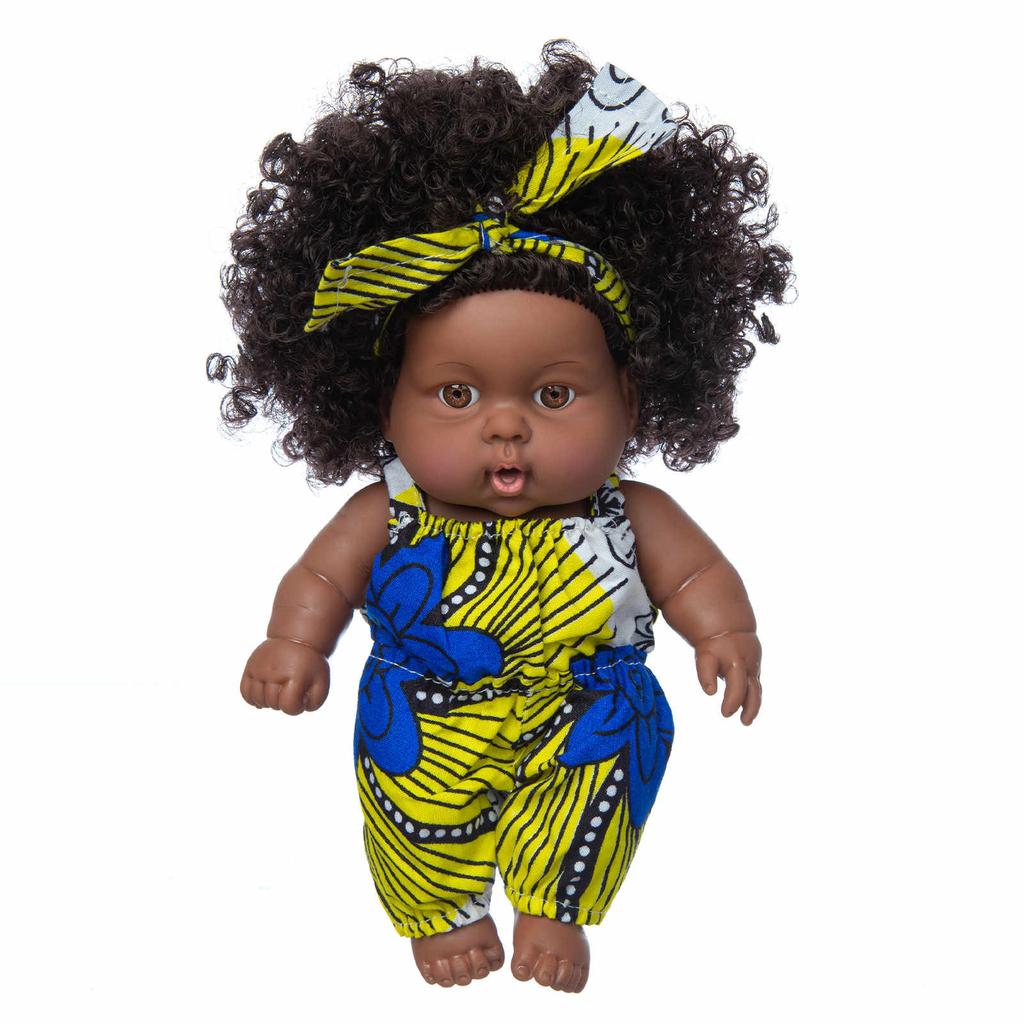 Black Black Baby Cute Curly Black 8-Inch Vinyl Baby Toy