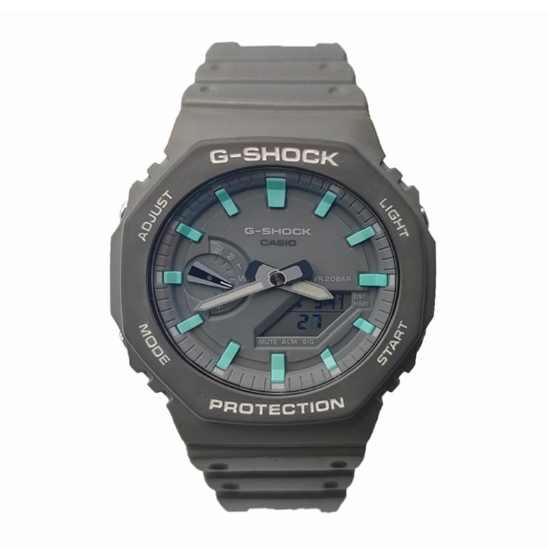 CASIO Men Liquid Crystal,Analog Dual Display Series Gray Watch GA-2100-1A1(Watch3--)