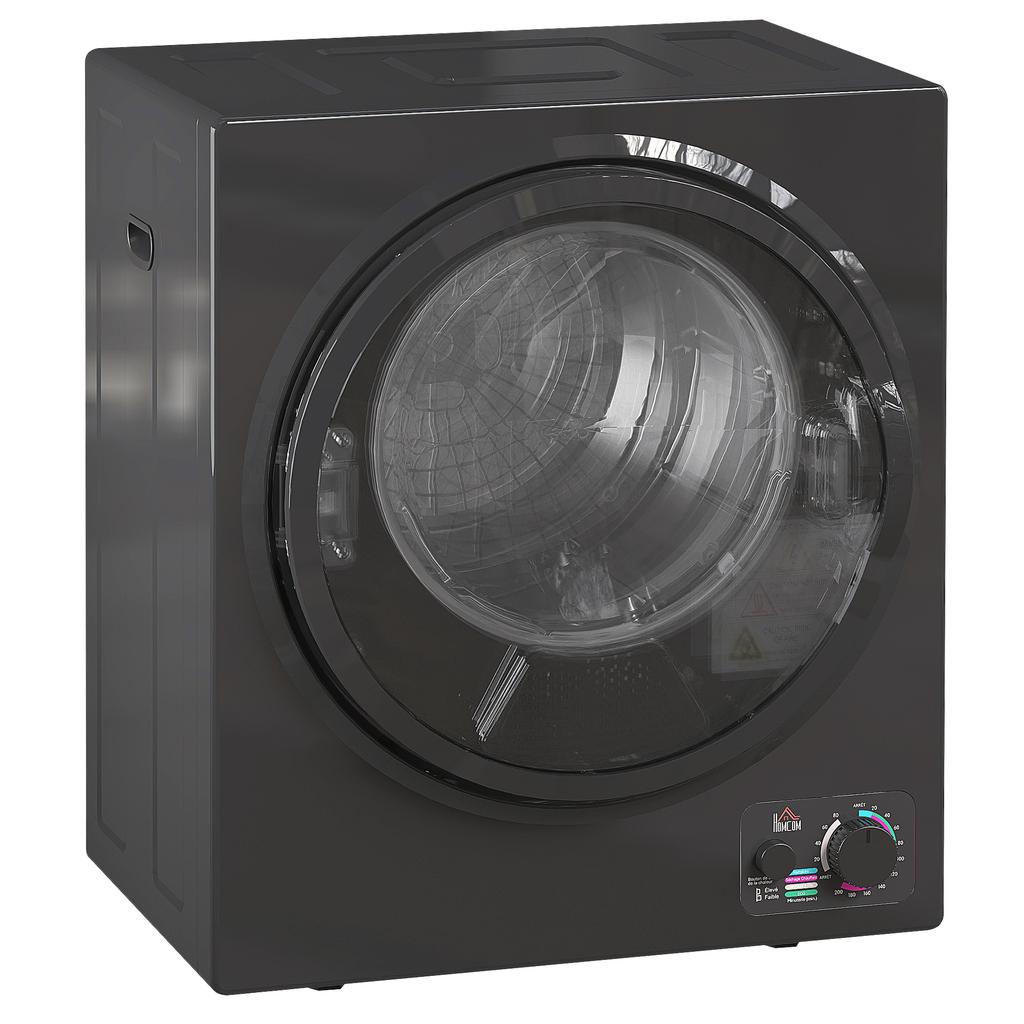 Tragbarer elektrischer Wäschetrockner 850W, 33L Fassungsvermögen, 4 Betriebsmodi, Edelstahl, 49 x 40,5 x 60 cm, schwarz