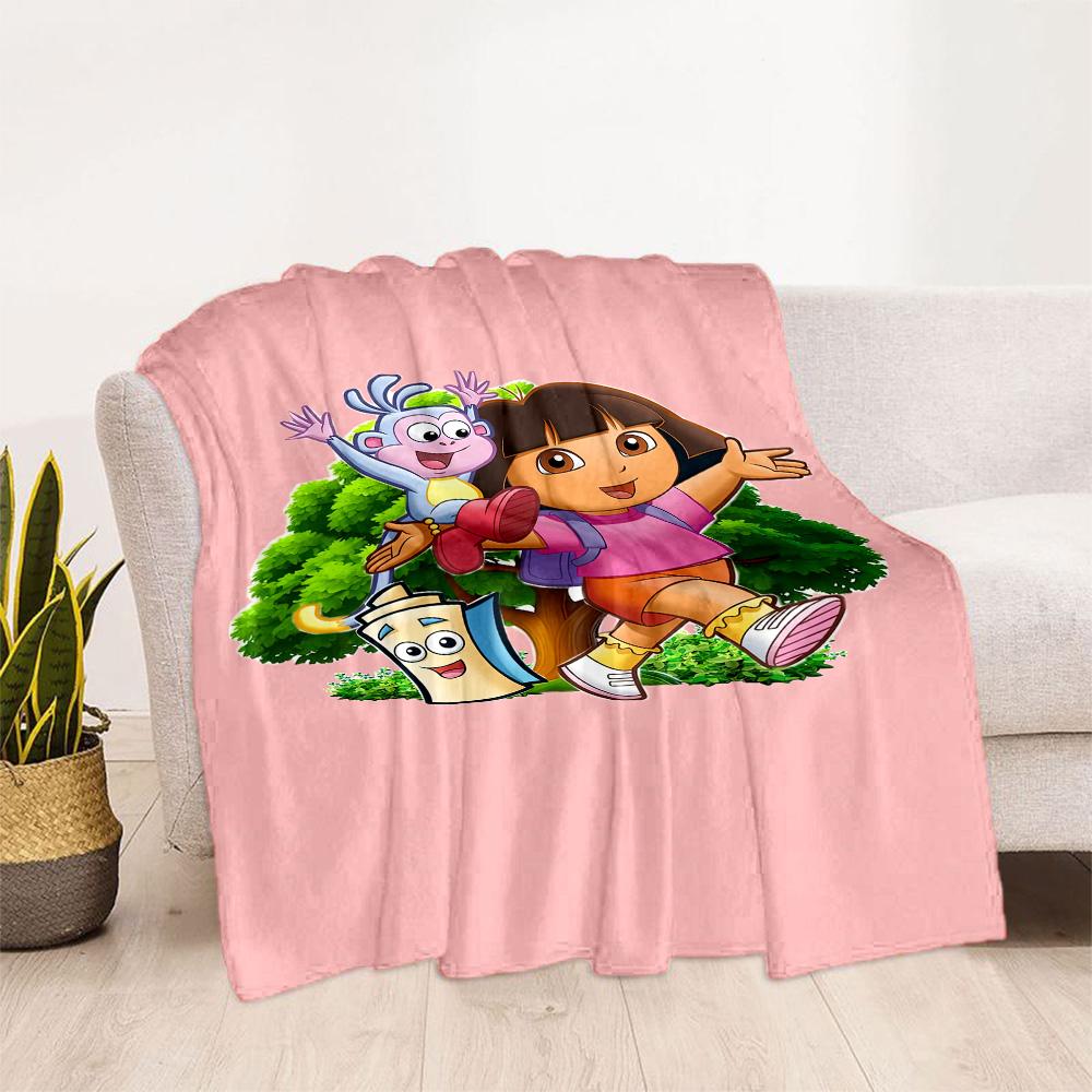 Dora Explorer Blanket Durable Comfort Suitable for Chair Office Seaside for All Seasons Playful Design Ideal Gift For Birthday Valentine'S Day