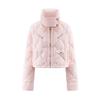 Ailaiyi Women's Embroidered Asymmetric Collar Short Down Jacket