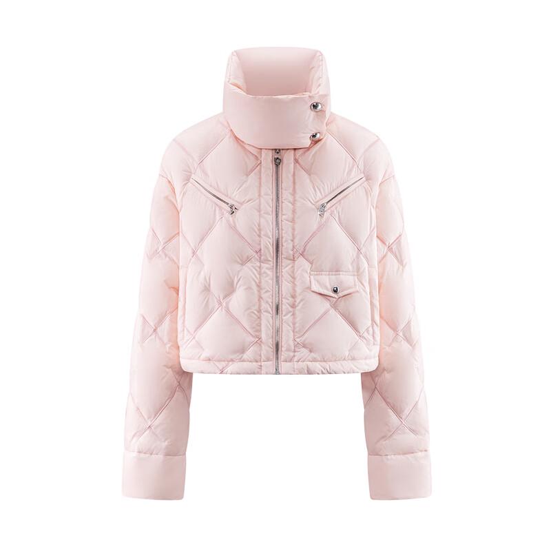 Ailaiyi Women's Embroidered Asymmetric Collar Short Down Jacket