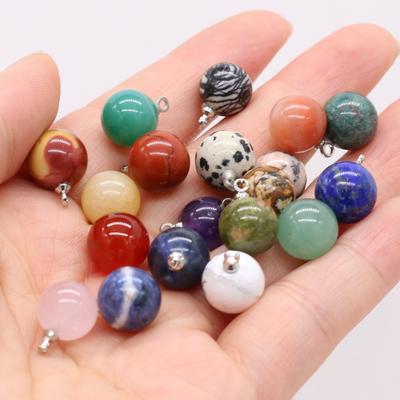 5 ks, mini přívěsek koule z přírodního kamene, léčivá křišťálová kouzla Reiki, 1 cm, pro DIY náhrdelníky, náušnice, ozdobné doplňky, kreativní výroba šperků