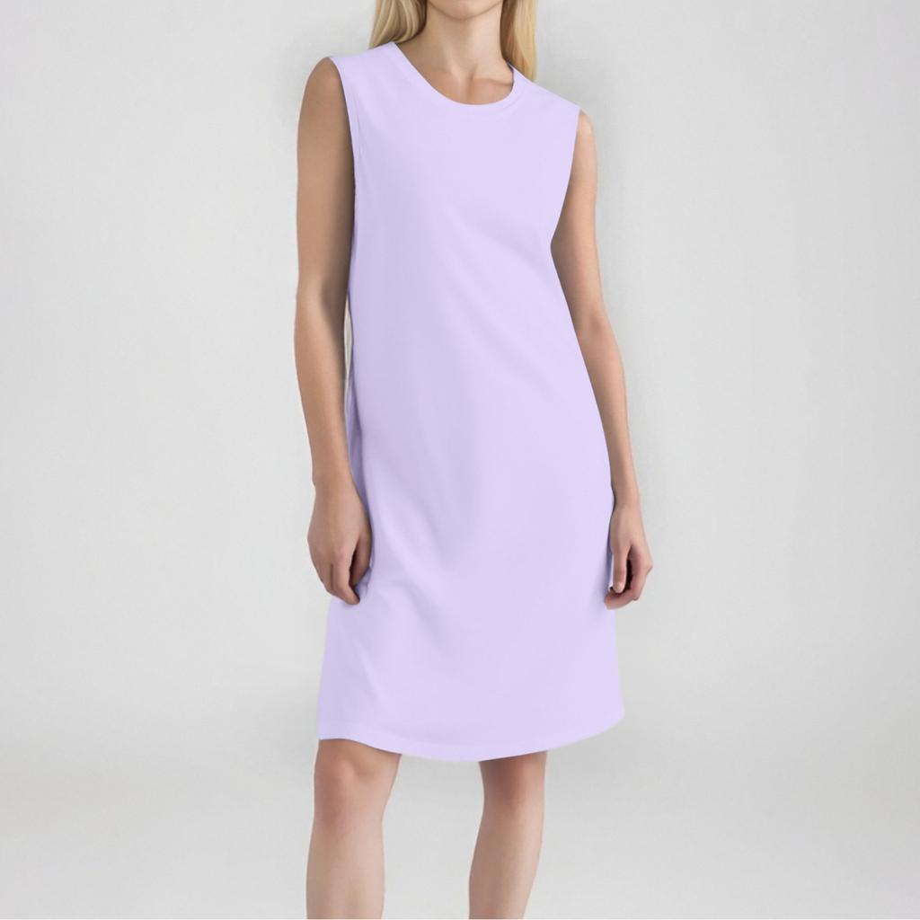 Women's Fashion Casual Color Round Neck Sleeveless Short Dress