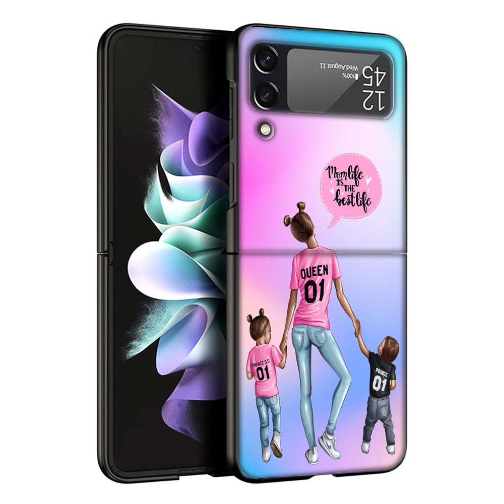 Woman Fashion Girl Super Mom Baby Phone Case For Samsung Galaxy Z Flip7 Flip6 5G Flip5 Flip4 Flip3 ZFlip 7 6 3 4 5 Shockproof Ba