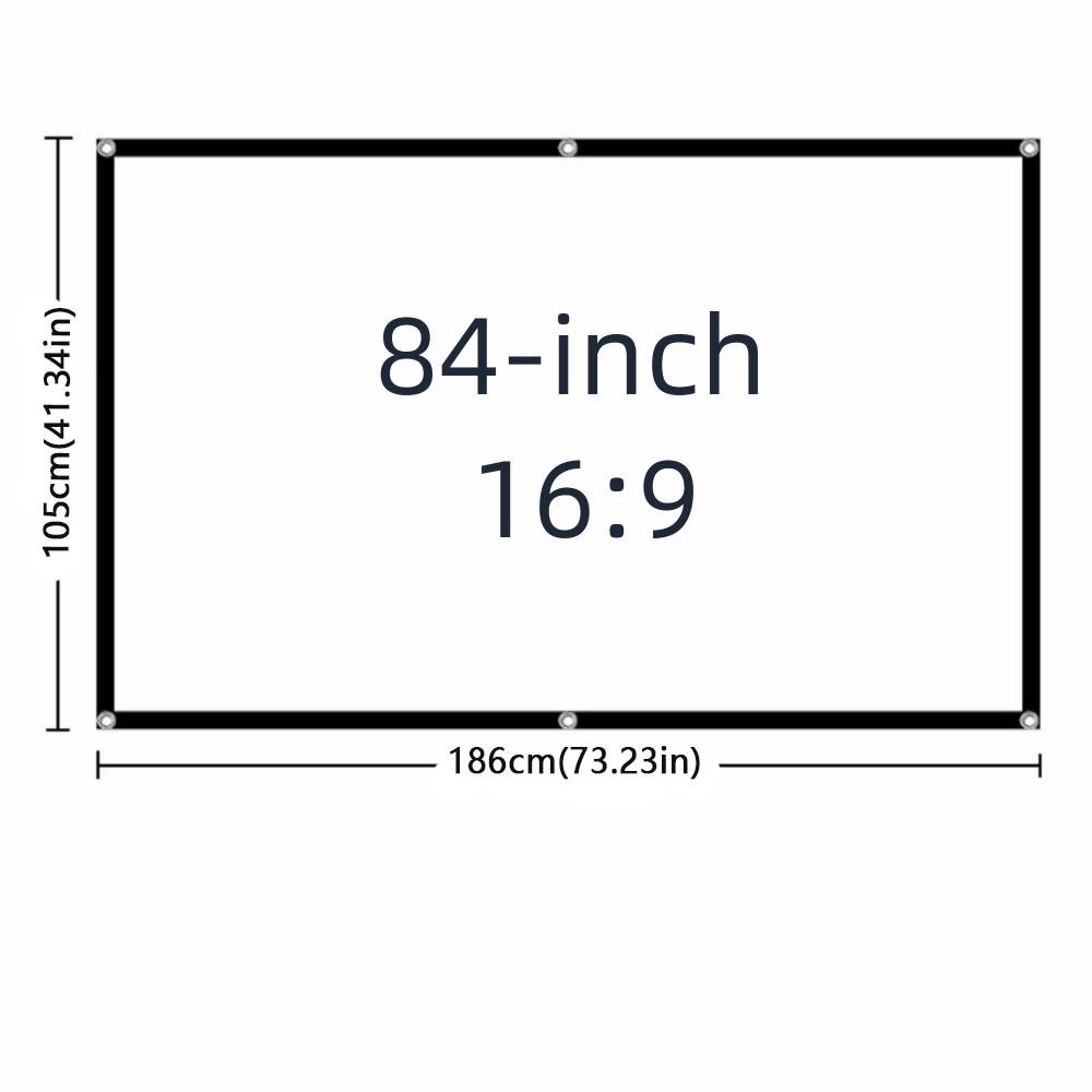 16:9 Foldable Projection Screen Polyester Folding Soft Screen Projector Screen  Camping