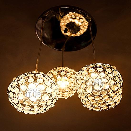 Prop It Up Metal Cylindrical Decorative 3 Light Pendant Ceiling LED Lights Bulb Hanging with Silver Design for Home Decor, Design-