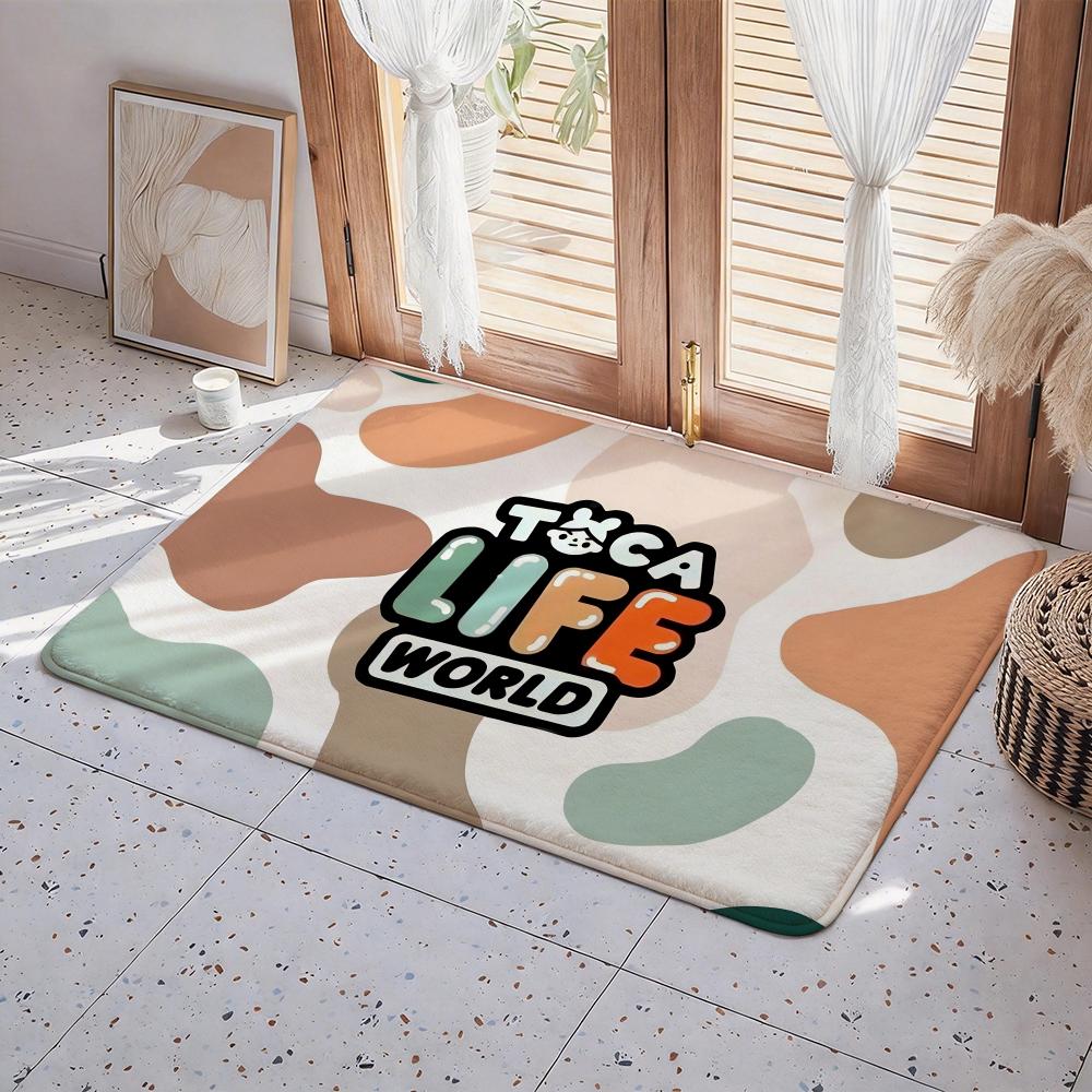 

Game T Toca Life World Floor Mat Eco Flannel Doormat Non Slip Odorless Indoor Floor Rug Soft Short Plush Home Mat 50x80cm