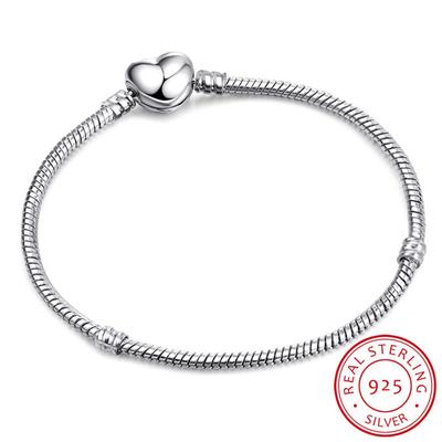 Geld verliezen Verkoop Originele Handgemaakte Armband Diy Sieraden 925 Sterling Zilveren Slangenketting Armbanden Voor Vrouwen Hart Sluiting Maken