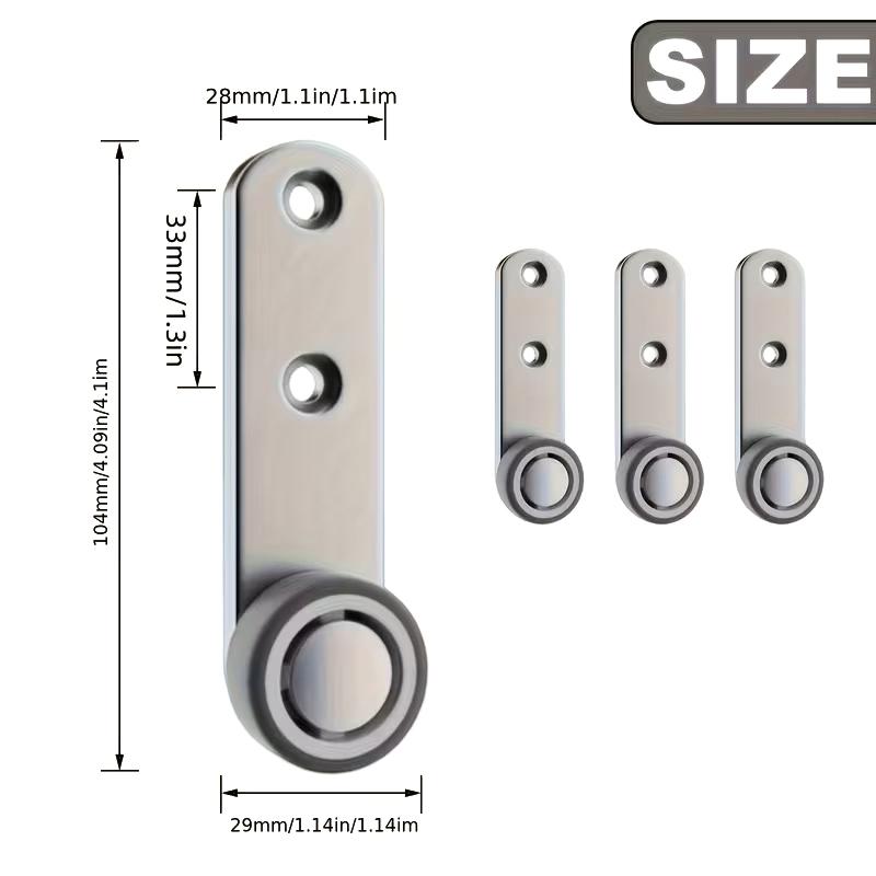 Set di 4 Rulli Silenziosi per Porte Scorrevoli, Include 4 Rulli e 8 Viti - Costruzione Metallica, Rulli Direzionali.