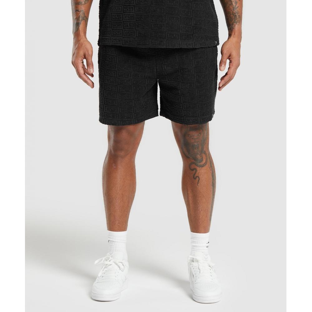

GYMSHARK Toweling 7 Шорты черные A5A6F BB2J XS