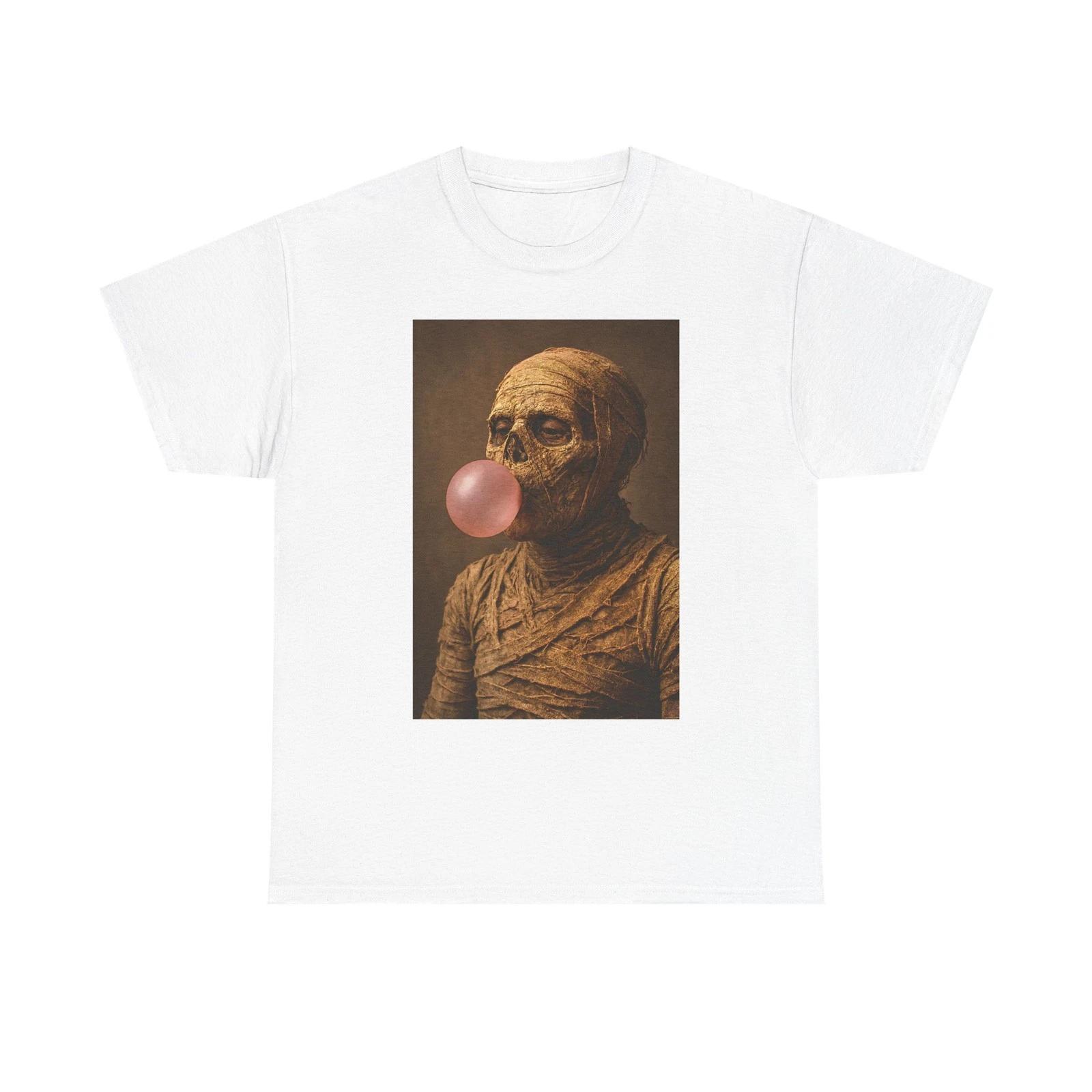 Mummy Bubble Gum Tee, Funny Graphic Tee for Halloween, Gift for Horror [...] S