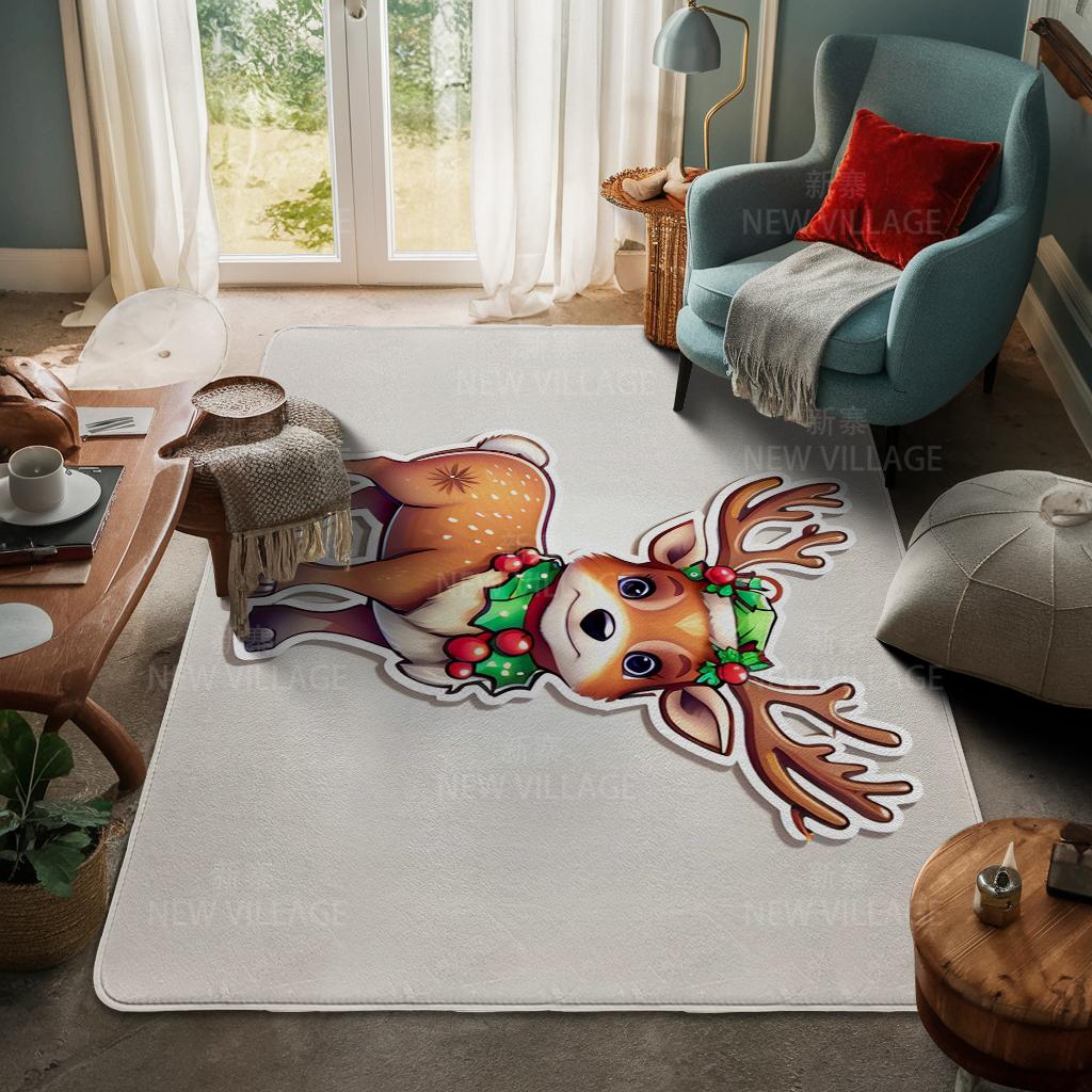 House Entrance Carpet Home Door Mat Living Room Bath Foot Bathroom Non-slip Water Absorption Rugs Bath Merry Christmas Winter