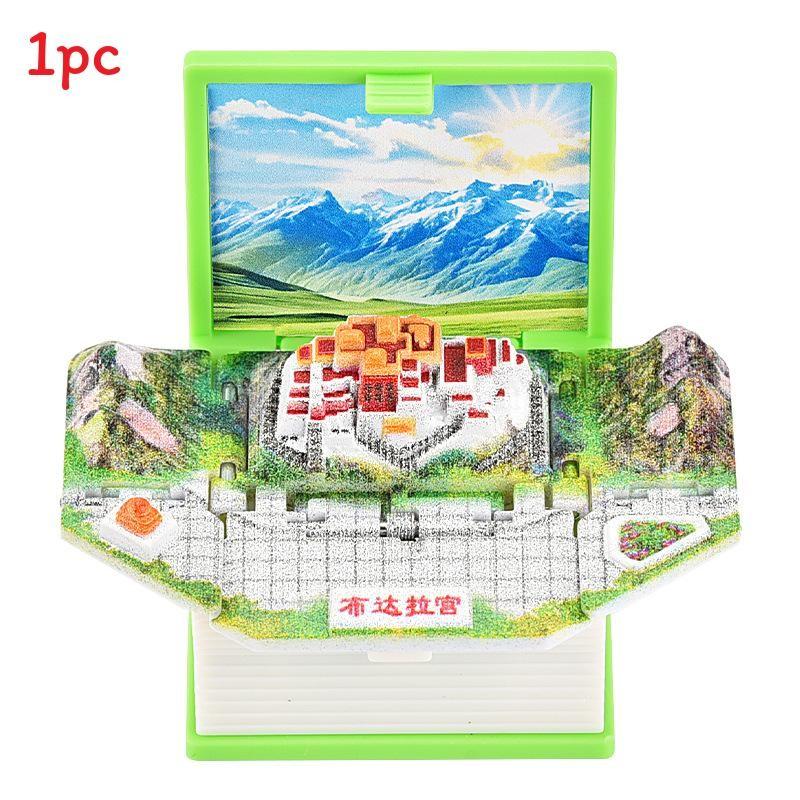 3d Pop Up Puzzle Book Keychain With Fortress Scene For Stress Relief And Creative Gift