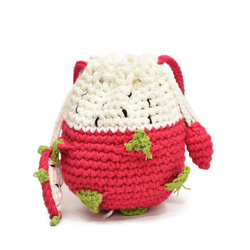 Charming Knitted Childrens Bag With Adorable Dragon Fruit Design For Boys Girls And