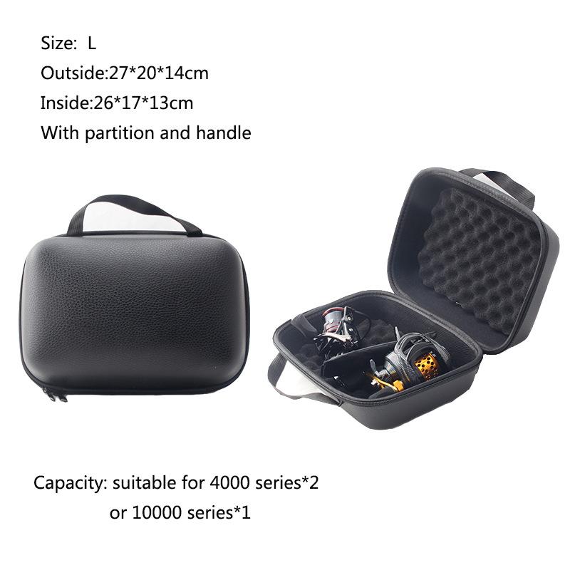 Durable Padded Fishing Reel Bag, Large Capacity Waterproof Tackle Storage Organizer for Spinning Baitcasting Reels Fishing Gear