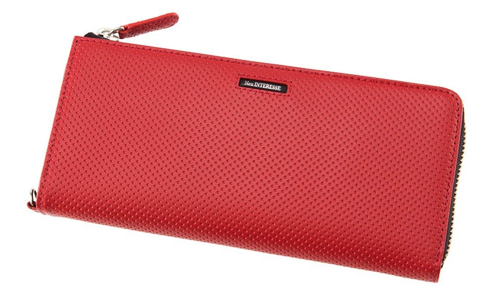 Neu Interesse Saar Honeycell Langbörse mit L-förmigem Reißverschluss, Leder Geldbörse, Perfektes Geschenk für Vatertag, Geburtstag oder Freund, Rot, 3948(04)