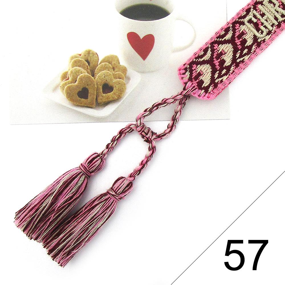 Custom Bohemian Embroidered Bracelet with Tassel and Woven Rope - Handmade Jewelry for Couples and Women