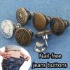 10 stk metall jeansknapper 17 mm erstatning uten sying skruknapp reparasjonssett spikerløse avtagbare jeansspenner klesbukser pinner