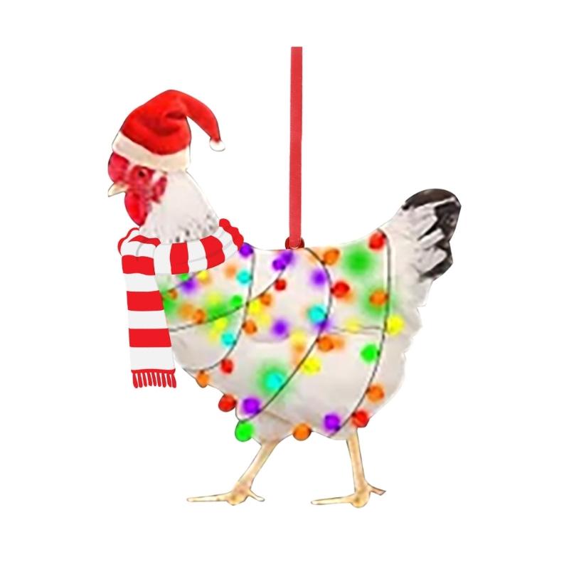 Christmas Scarf Chicken Pendant Christmas Tree Children Girl Boy Door Decoration
