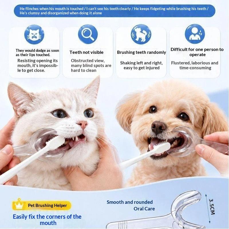 1 Stück Zahnpflegehelfer für Katzen und Hunde - Hilfsmittel für die Mundpflege von Haustieren, Mundöffner für nicht kooperatives Zähneputzen, Mund zur Zahnreinigung